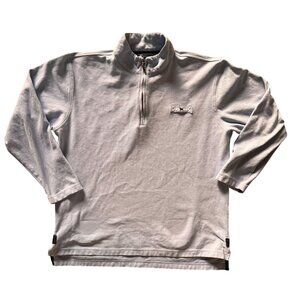 The Blackdog Brand 1/4 Zip Pullover Sweatshirt Green 100% Cotton Men L Mock Neck